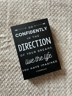 Inspirational Wall Plaque - Black & White "Go Confidently"